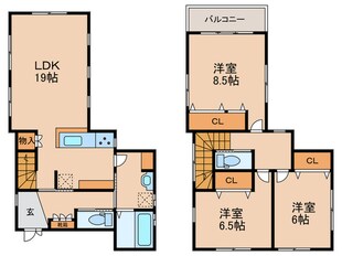 唐橋町貸家（1号地）の物件間取画像